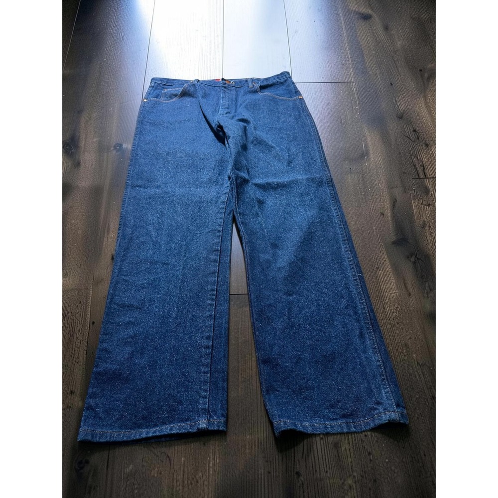 Wrangler Jeans Men 38x32 Blue Relaxed Fit Denim Cowboy Cut Workwear 31MWZDN